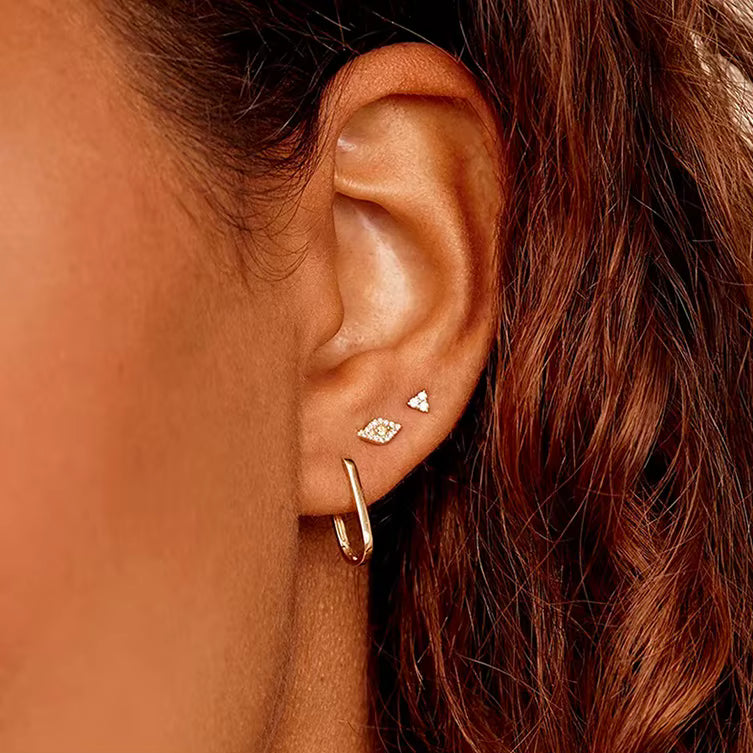 Eternal Rectangle Hoop Earring