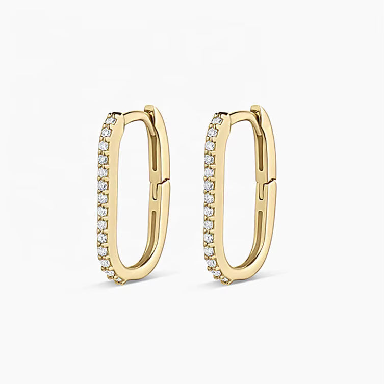 Eternal Rectangle Hoop Earring