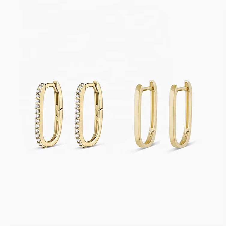 Eternal Rectangle Hoop Earring
