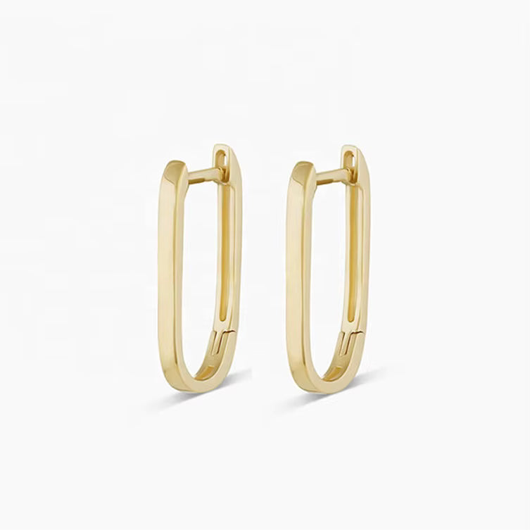 Eternal Rectangle Hoop Earring