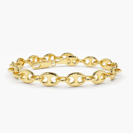 Bracelet Pig Nose Chain 14K Gold Plated